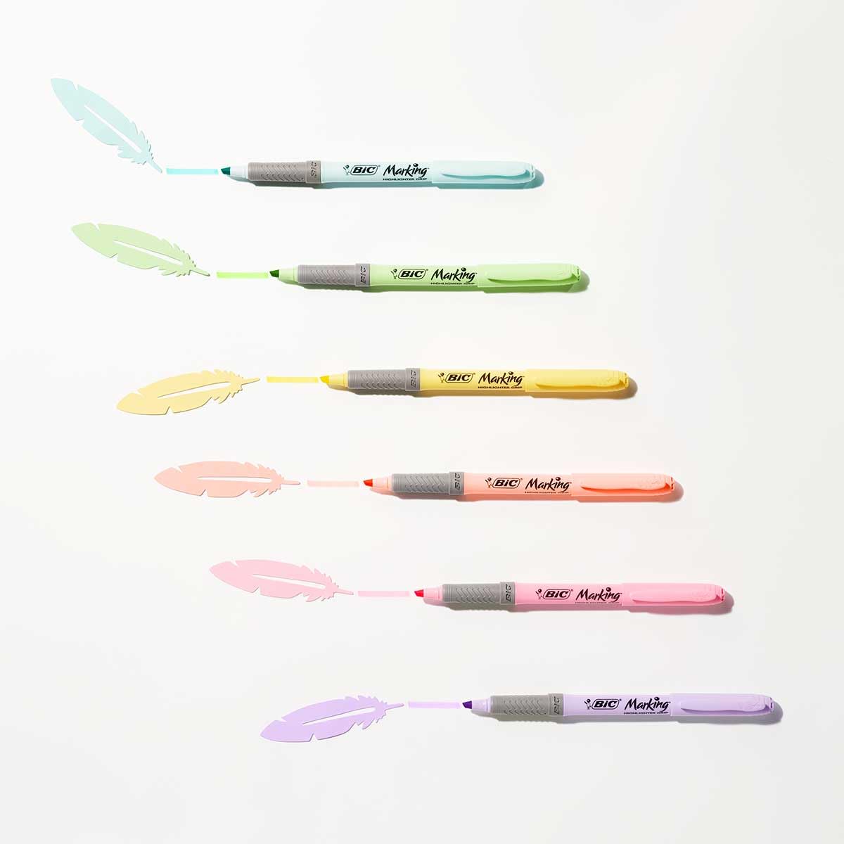 BIC Highlighter Collection Box, Assorted Intense and Pastel Colours, in Convenient Metal Gift Box