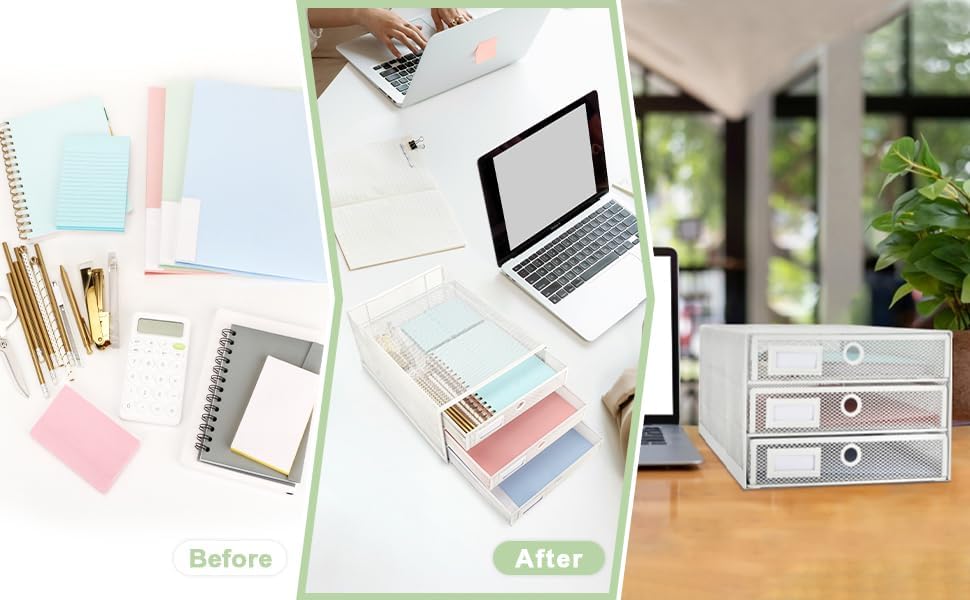 Exerz Paper Sorter 3 Drawer Wire Mesh A4 / Desk Multifunctional Desk Organiser/Multi-Layer Letter