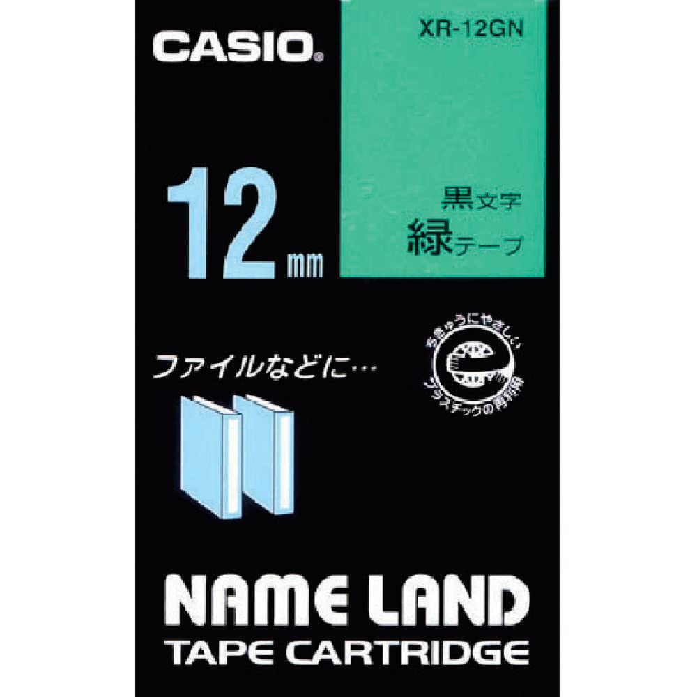 Casio label writer Nemurando tape 12mm XR-12GN green
