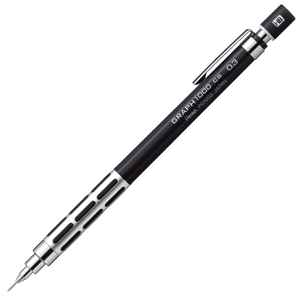 Pentel XPG1003CSA Graph 1000CS Mechanical Pencil, 0.01 inches (0.3 mm), Black Shaft