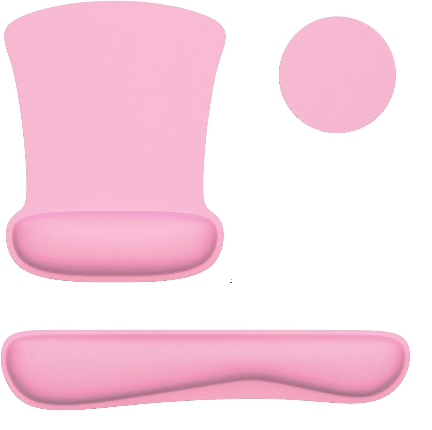 PULAIXIN Ergonomic Mouse Pad Wrist Support & Keyboard Set Memory Foam Non-Slip Rubber Base Cute