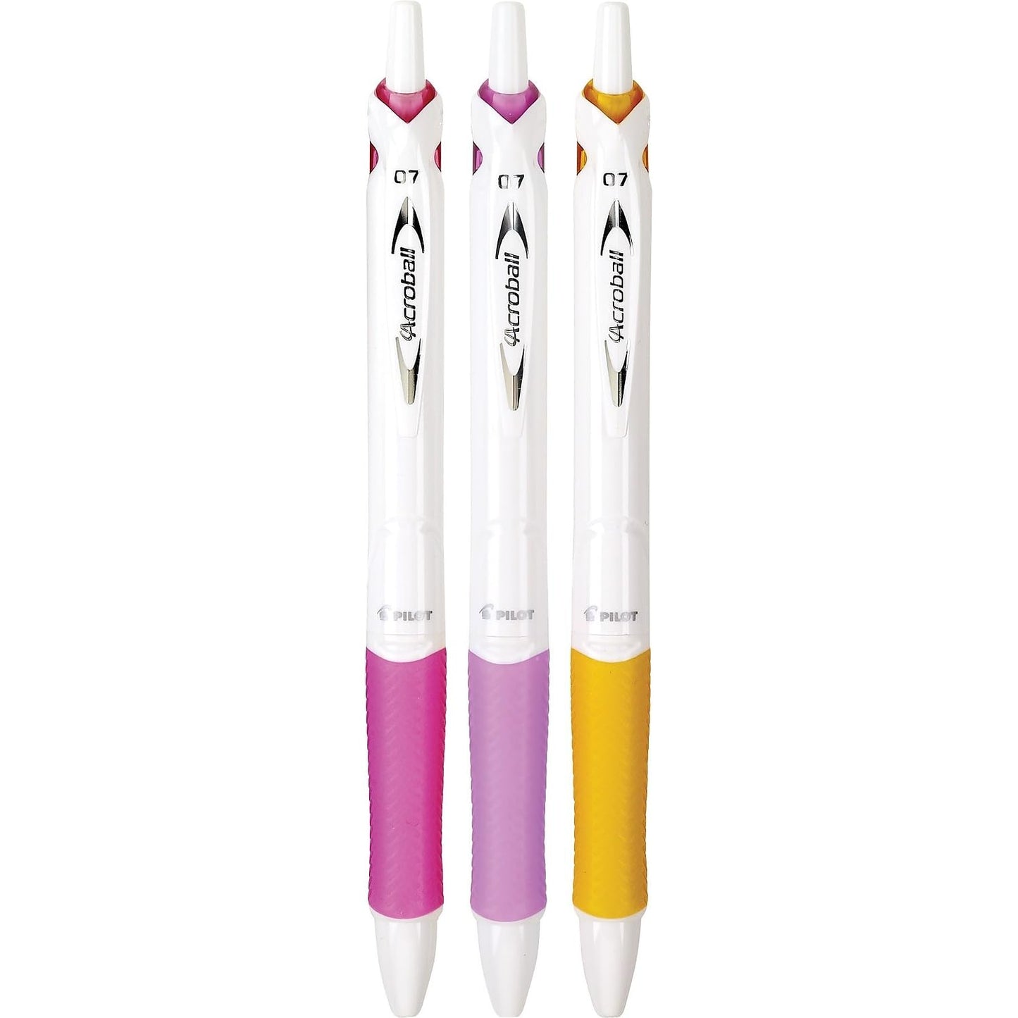 PILOT Acroball PureWhite Advanced Ink Refillable & Retractable Ball Point Pens with