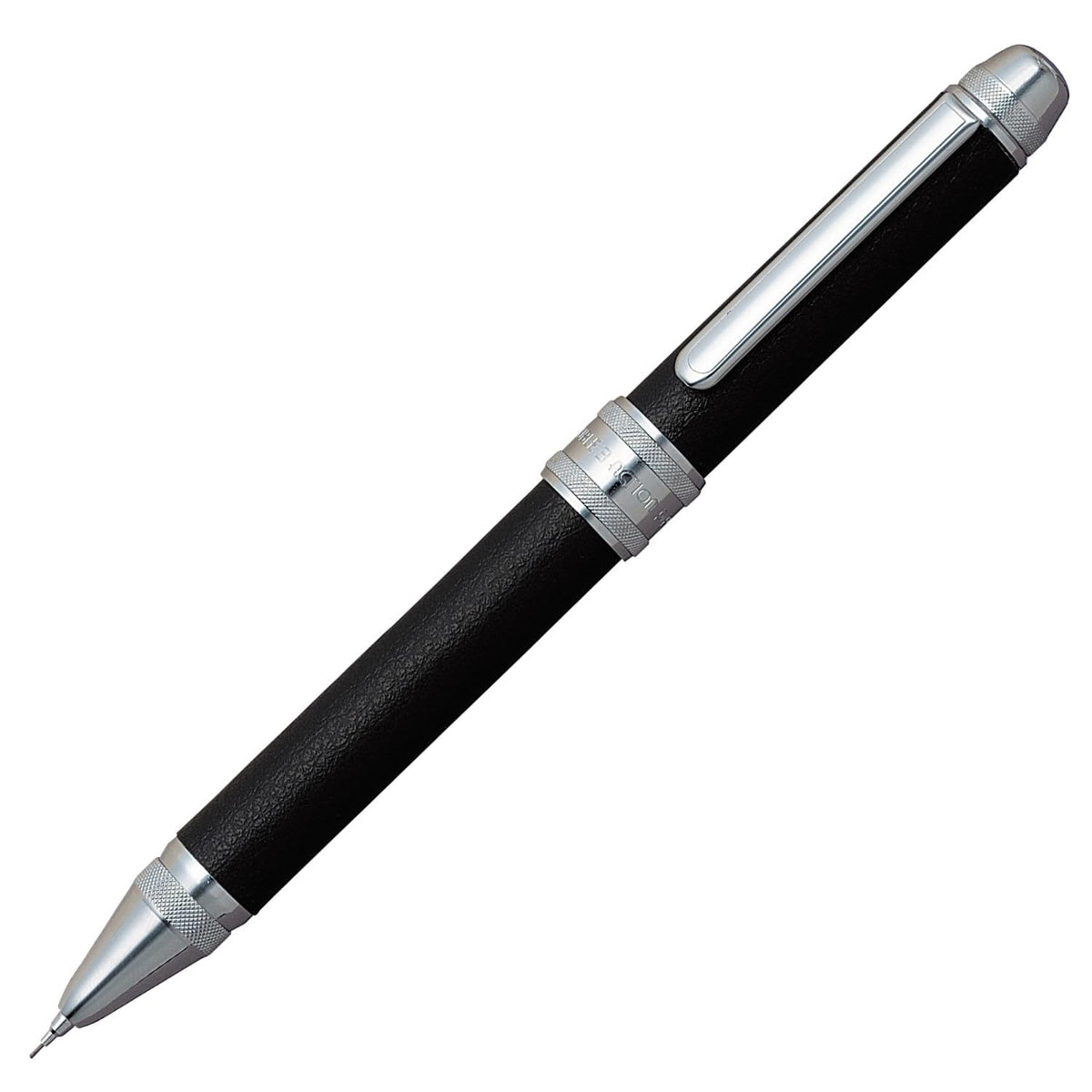 Platinum Double 3 Action - 2 Color 0.7 mm Ballpoint Multi Pen 0.5 mm Pencil - Black Body - Cow