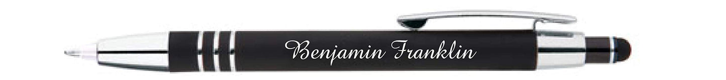 ExpressDesigns™ - Personalized Pens Gift Set - 2 Pack of | LED Flashlight Soft Touch Metal Pens