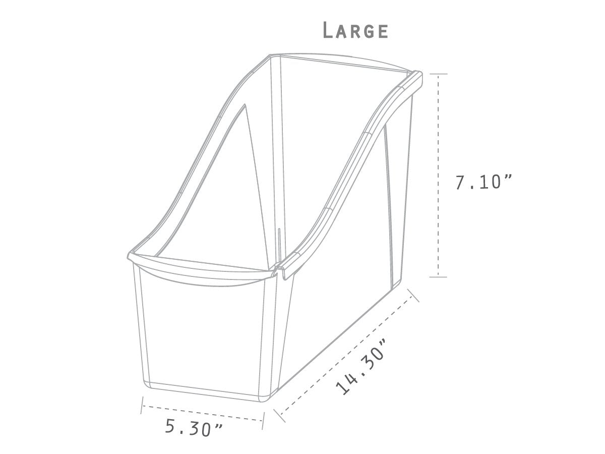 Storex Large Book Bin, 14.3 x 5.3 x 7", Crimson, Case of 6 (71191U06C)
