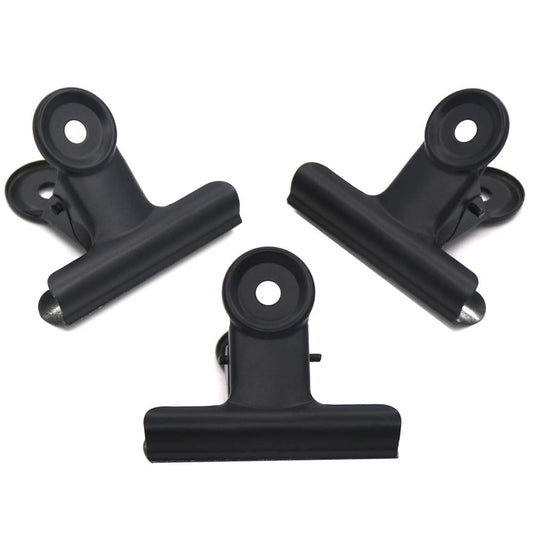 Coideal Black Bulldog Paper Clips 2 Inch, 20 Pack Large Metal Hinge Clips Binder Bull Clip Clamps