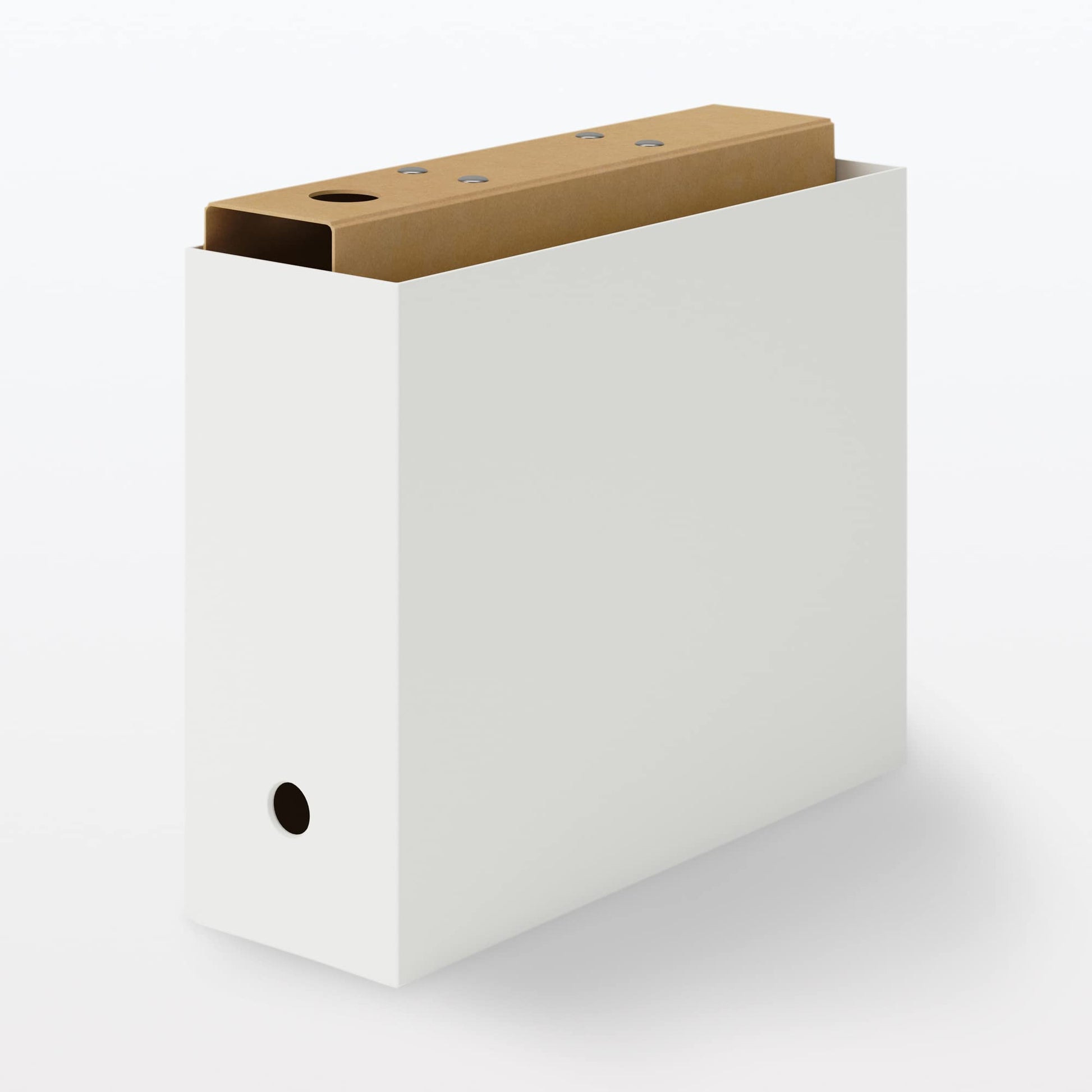MUJI 83904364 Recycled Polypropylene File Box, Standard Type, White Gray, Approx. Width 3.9 x Depth