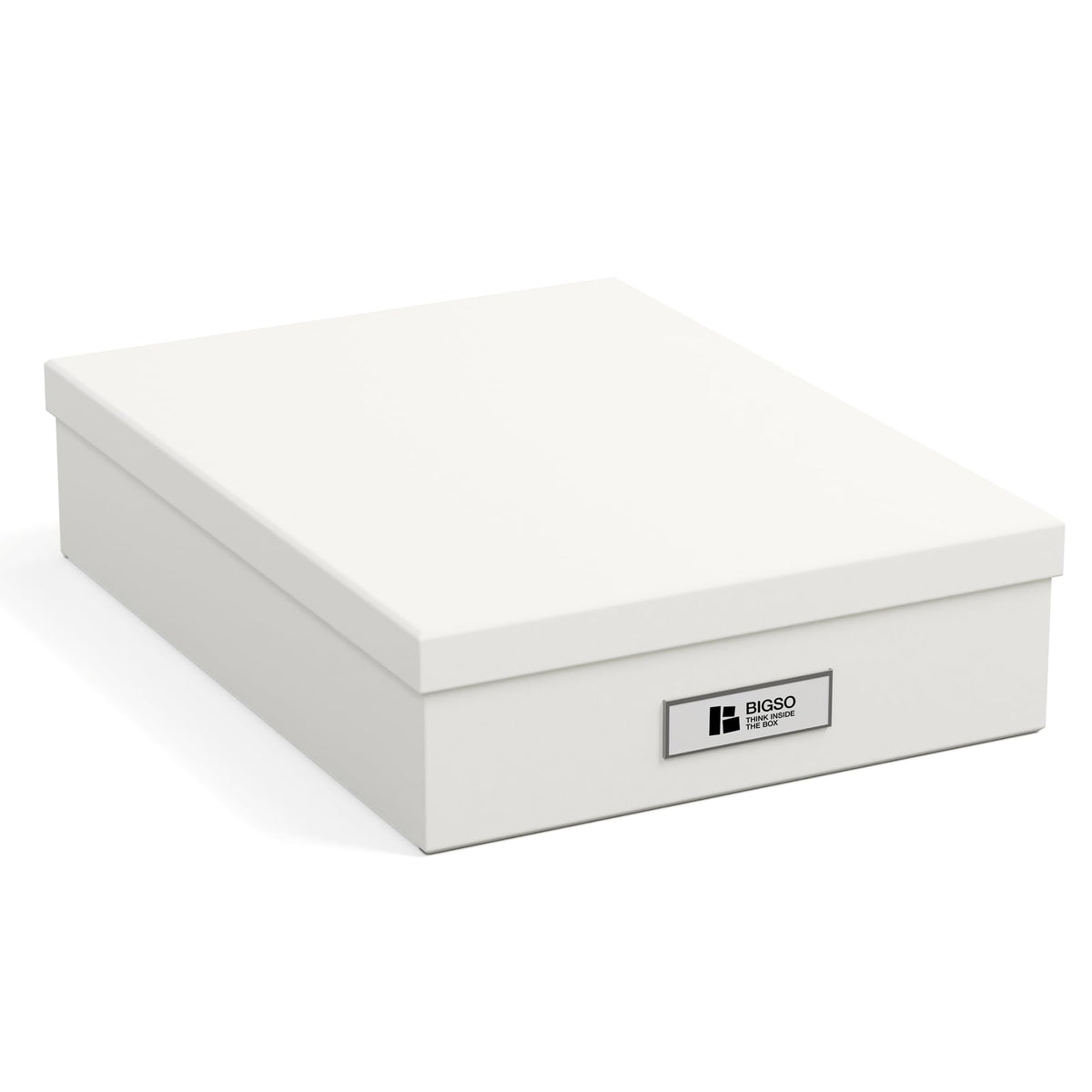 Bigso Oskar Fiberboard Label Frame Document Letter Box - File Organizer Box for Important Paperwork