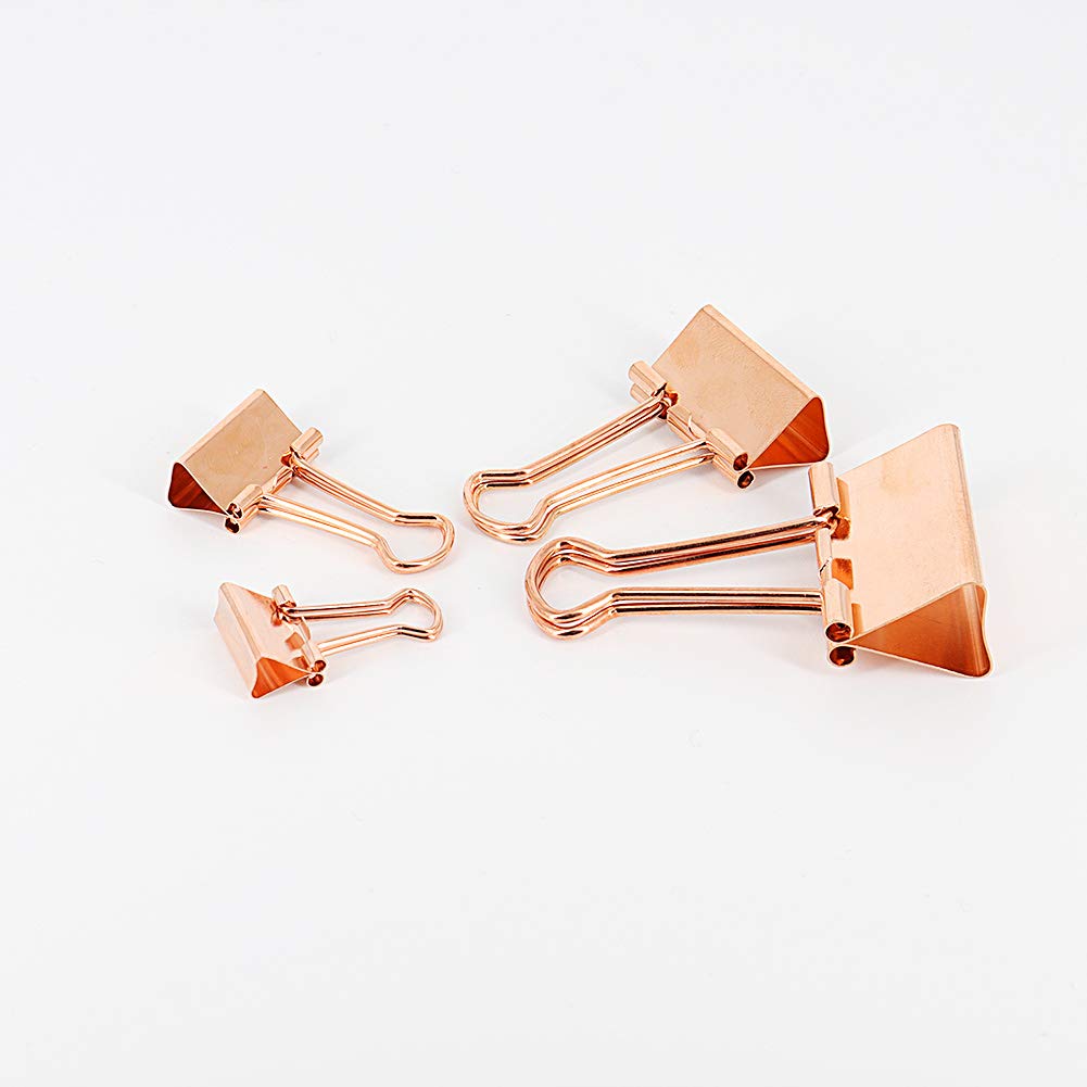 YOPINK Binder Clip Paper Clamps, Assorted Sizes (Mini, Small, Medium, Large), 100 Pcs Clips for