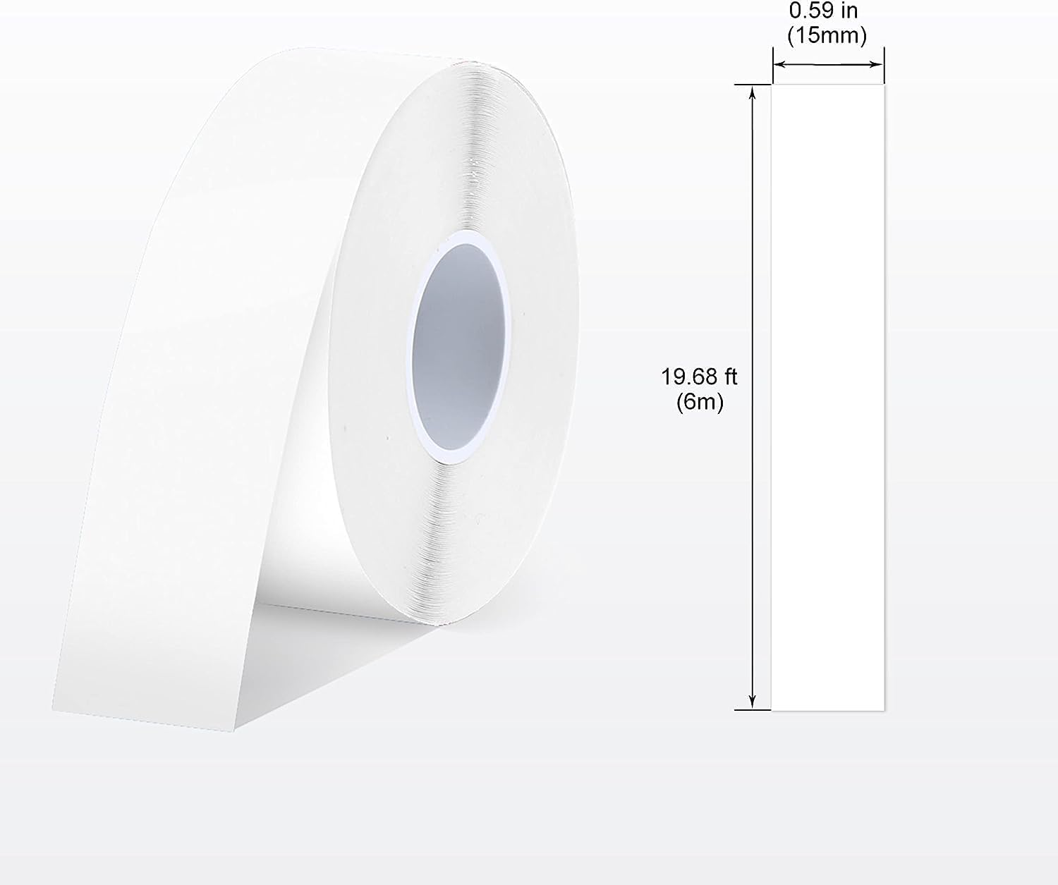 SUPVAN E-Series Continuous Label, 4 Packs, 0.59'' W × 19.7' L, White
