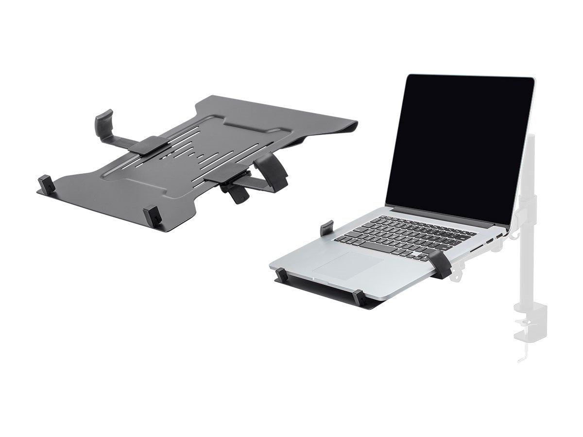 Monoprice Laptop Holder Attachment for Desk Mounts - Ideal for Work, Home, Office Laptops, Black