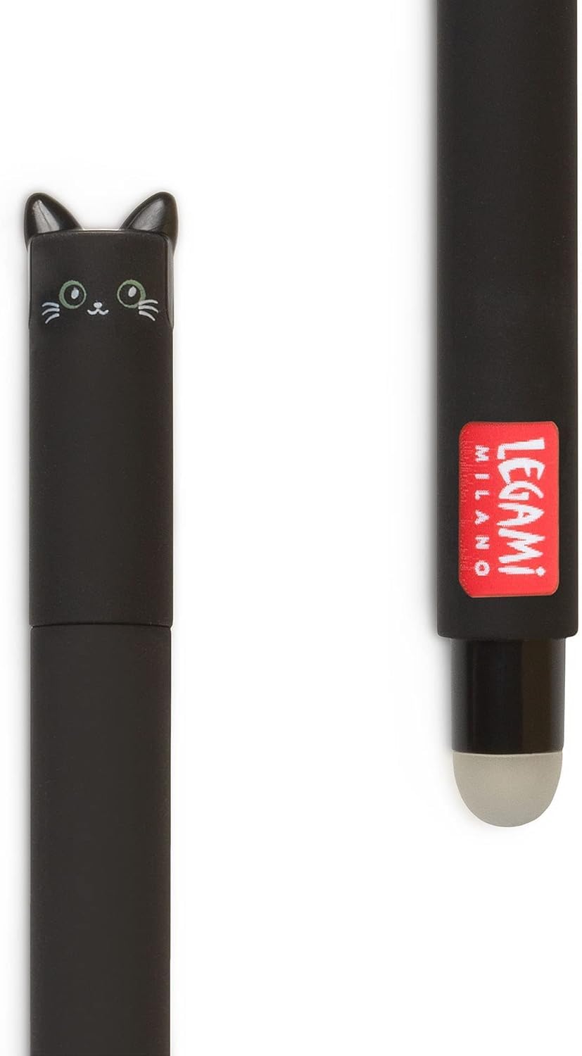 LEGAMI - Set of 3 Erasable Gel Pens + 3 Black Refills, with Thermosensitive Erase Ink, Range of ink