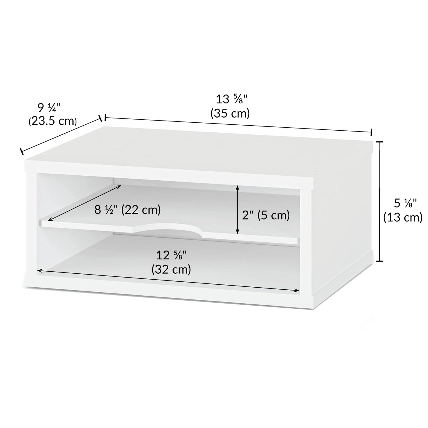 Ballucci File Organizer, 2-Tier Document Paper Sorter, Stackable Wood Desk Organizer Mail Holder
