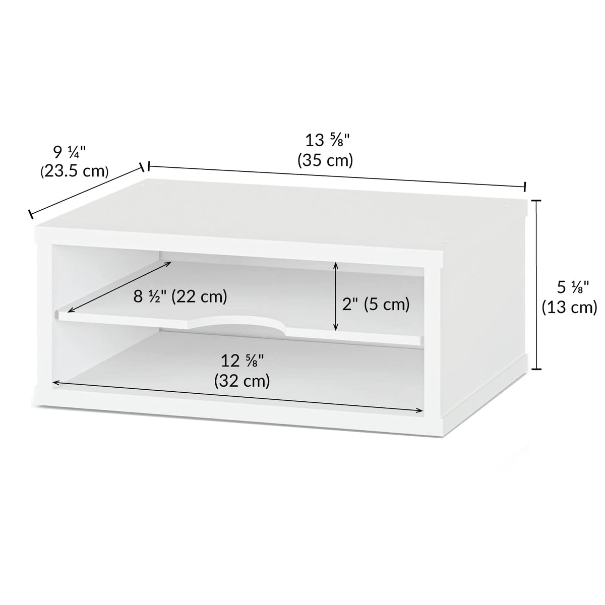 Ballucci File Organizer, 2-Tier Document Paper Sorter, Stackable Wood Desk Organizer Mail Holder