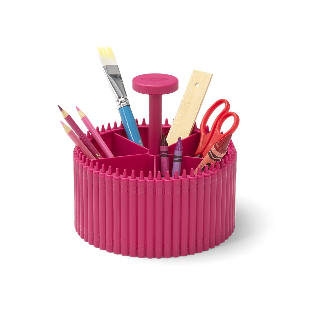 Crayola Round Storage Organizer - Creative Kids Desk Organizer with 5 Sections for Storing Pens