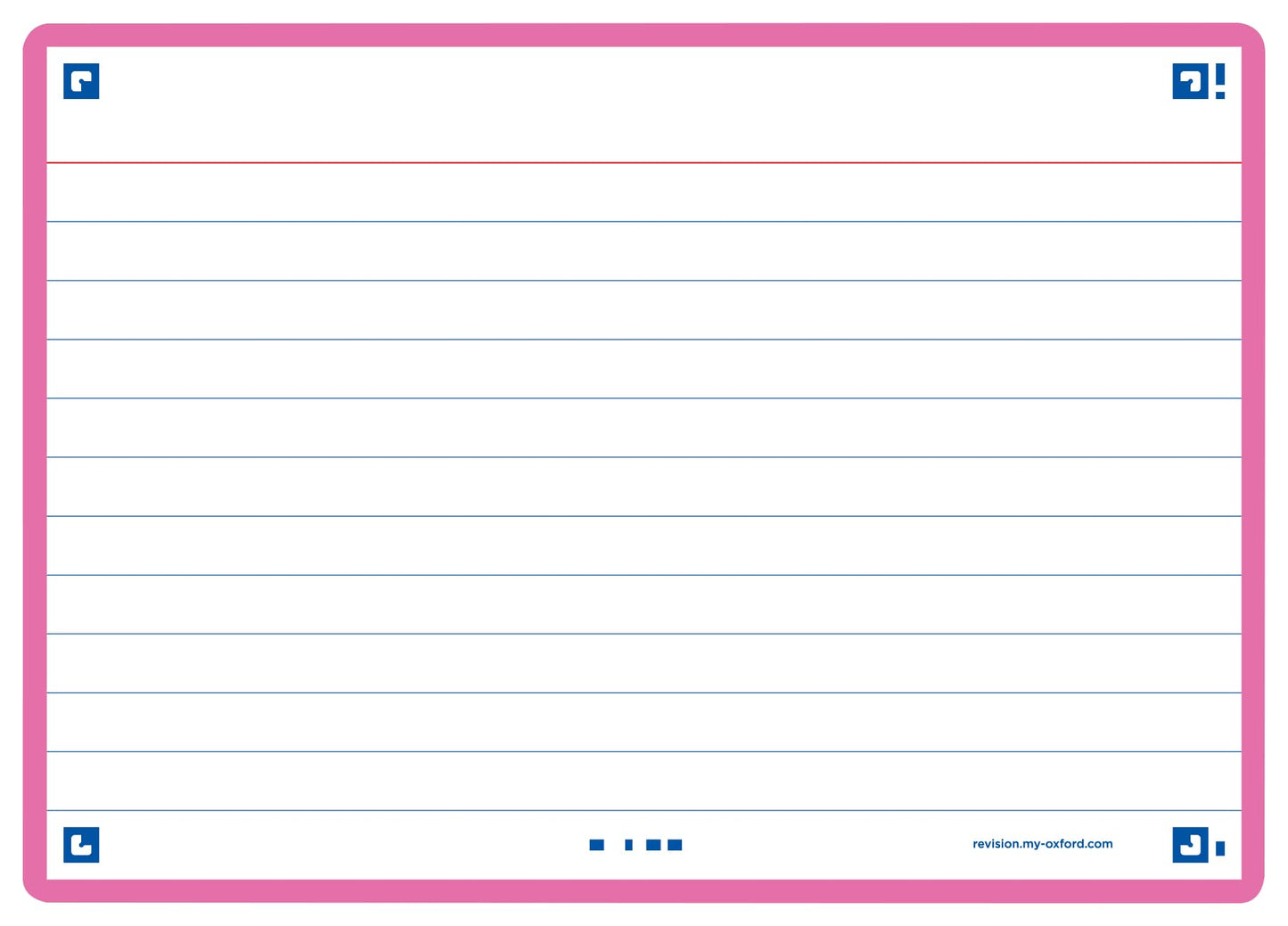 Flash Cards, Ruled with Fuchsia Frame, A6, Pack of 80