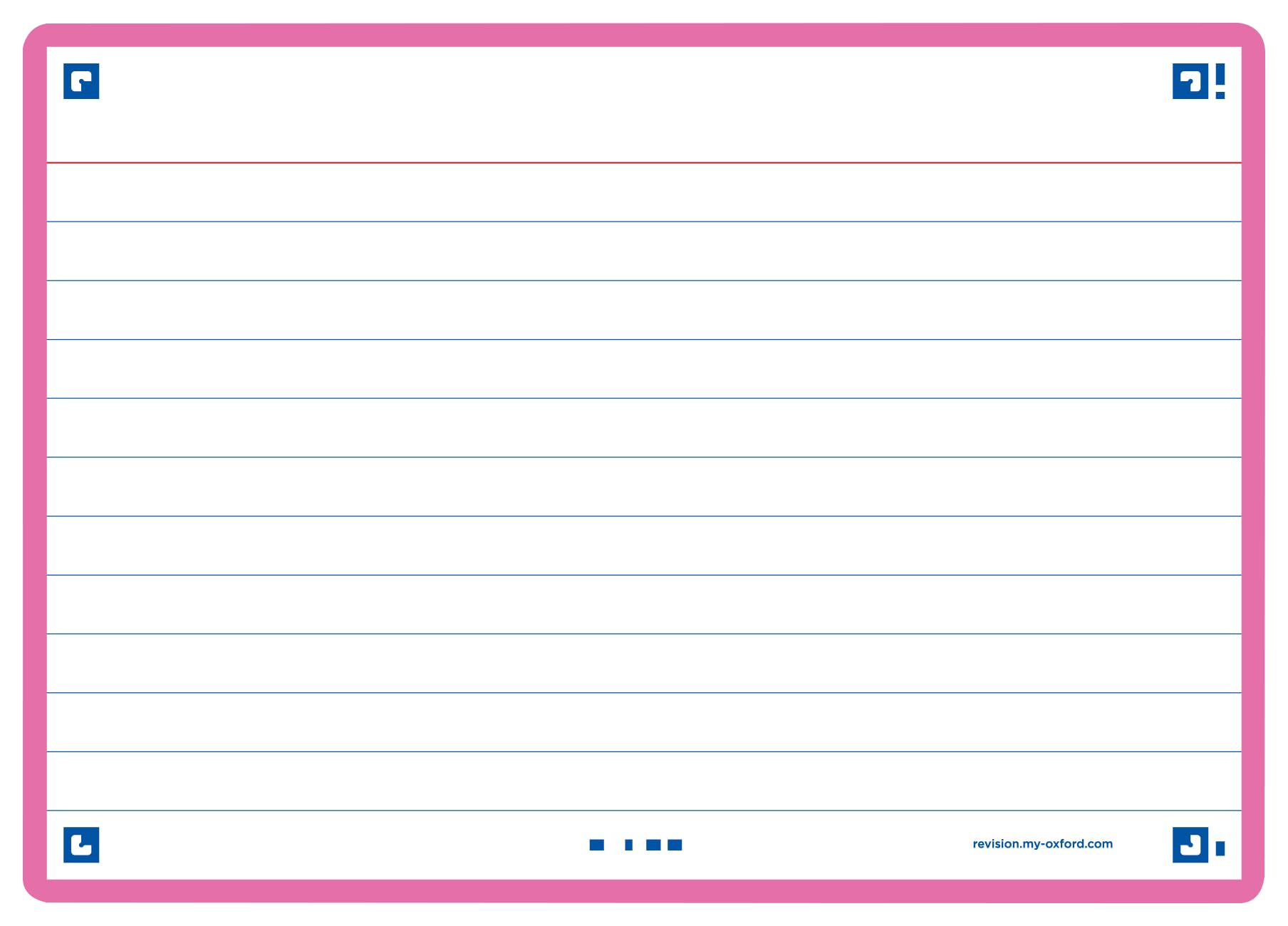 Flash Cards, Ruled with Fuchsia Frame, A6, Pack of 80