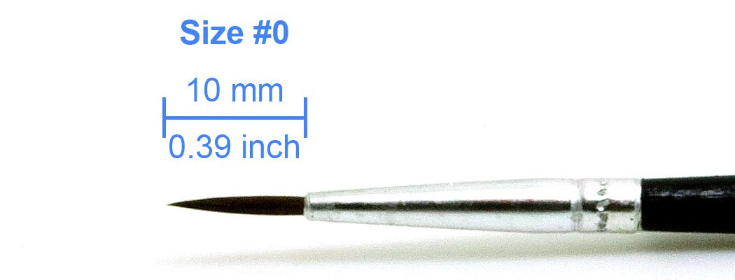 50 Pcs Fine Detail Synthetic Paint Brush Set, Pointed Round Size #0 Medium