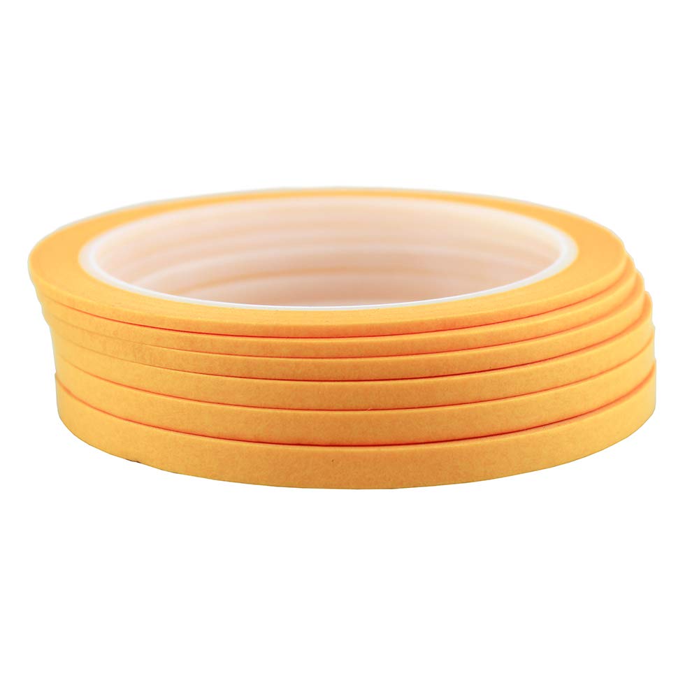 6Rolls Washi Masking Tape for DIY Nail Arts Drawing Pattern Making 2mm 2.5mm 3mm 4mm 5mm 6mm x 25m