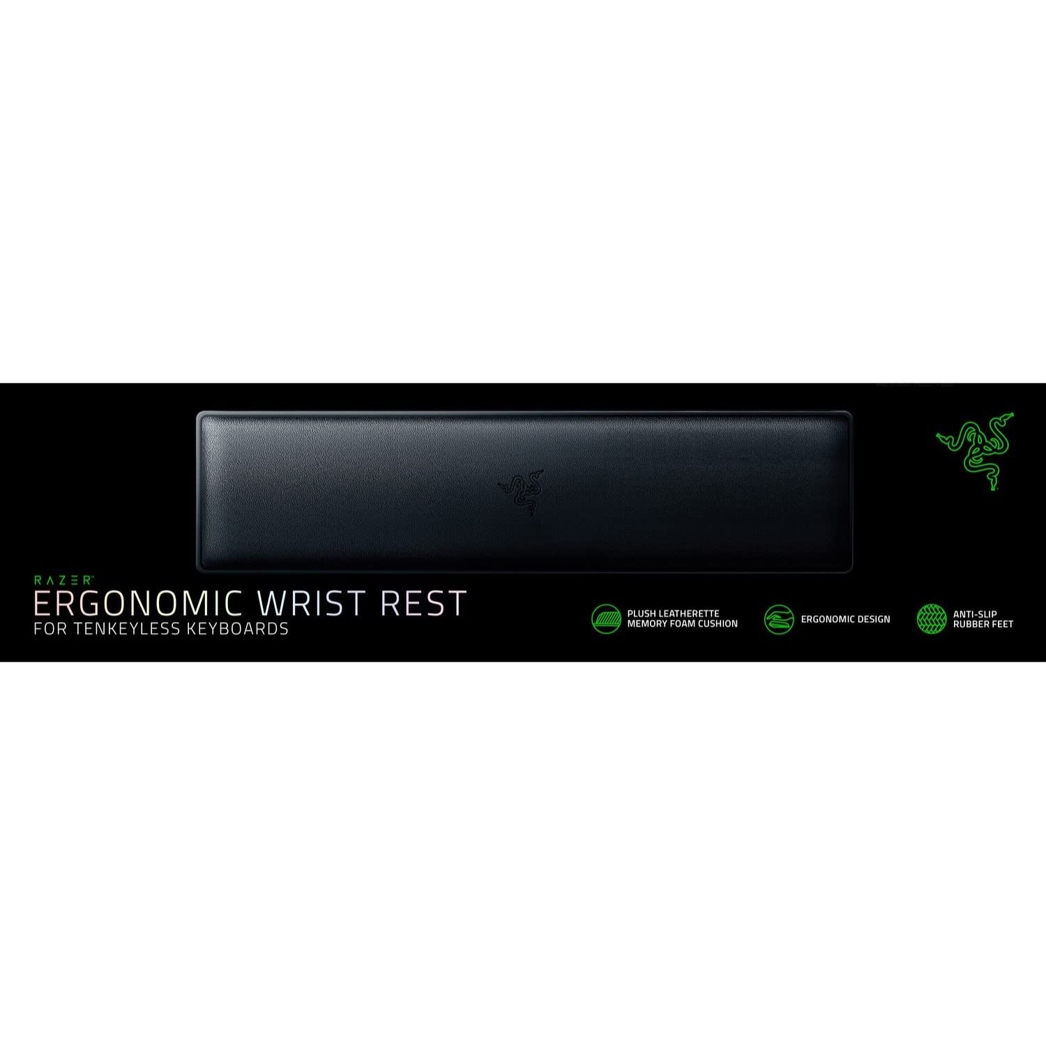 Razer Ergonomic Wrist Rest for Tenkeyless Keyboards: Plush Leatherette Memory Foam Cushion