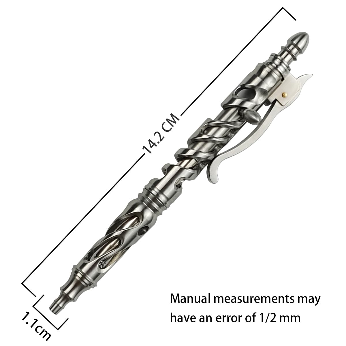 Dr. Metalleung Heavy Duty Stainless Steel Bolt Action Pen - Retractable EDC Pen with Keychain