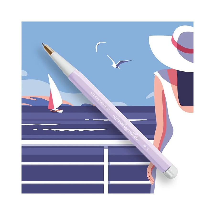 LEUCHTTURM1917 - Drehgriffel Writing Pen (Lilac) - Gel Pen with Black Ink Included