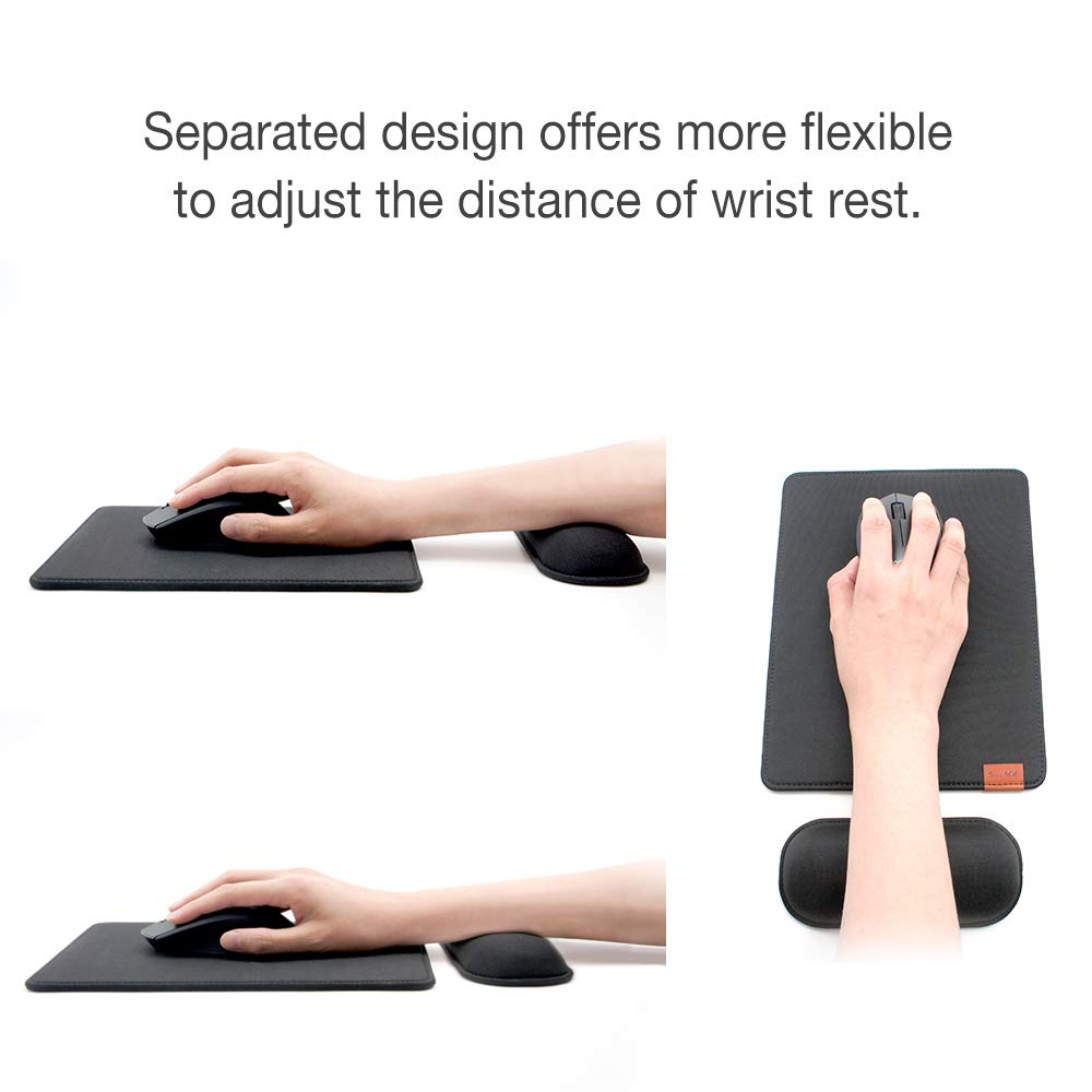 SenseAGE Detachable Ergonomic Mouse Pad with Wrist Rest Support, Adjustable Placement for Pain