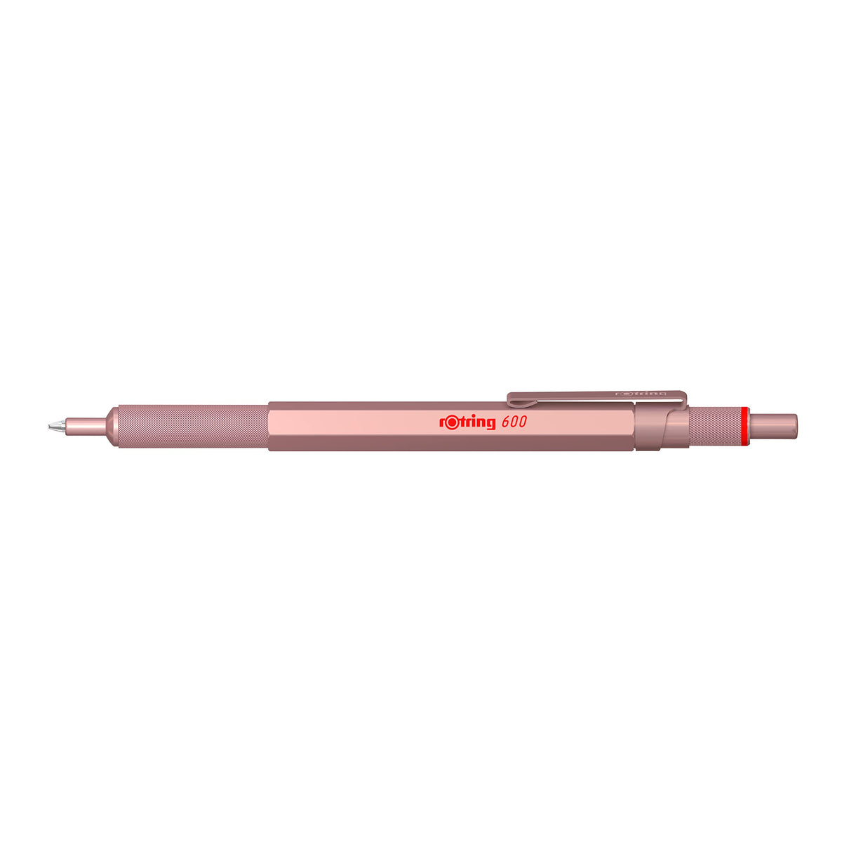 Rotring 600 Metallic Ballpoint Pen Medium Point Black Ink Rose Gold Barrel Refillable 1 Count