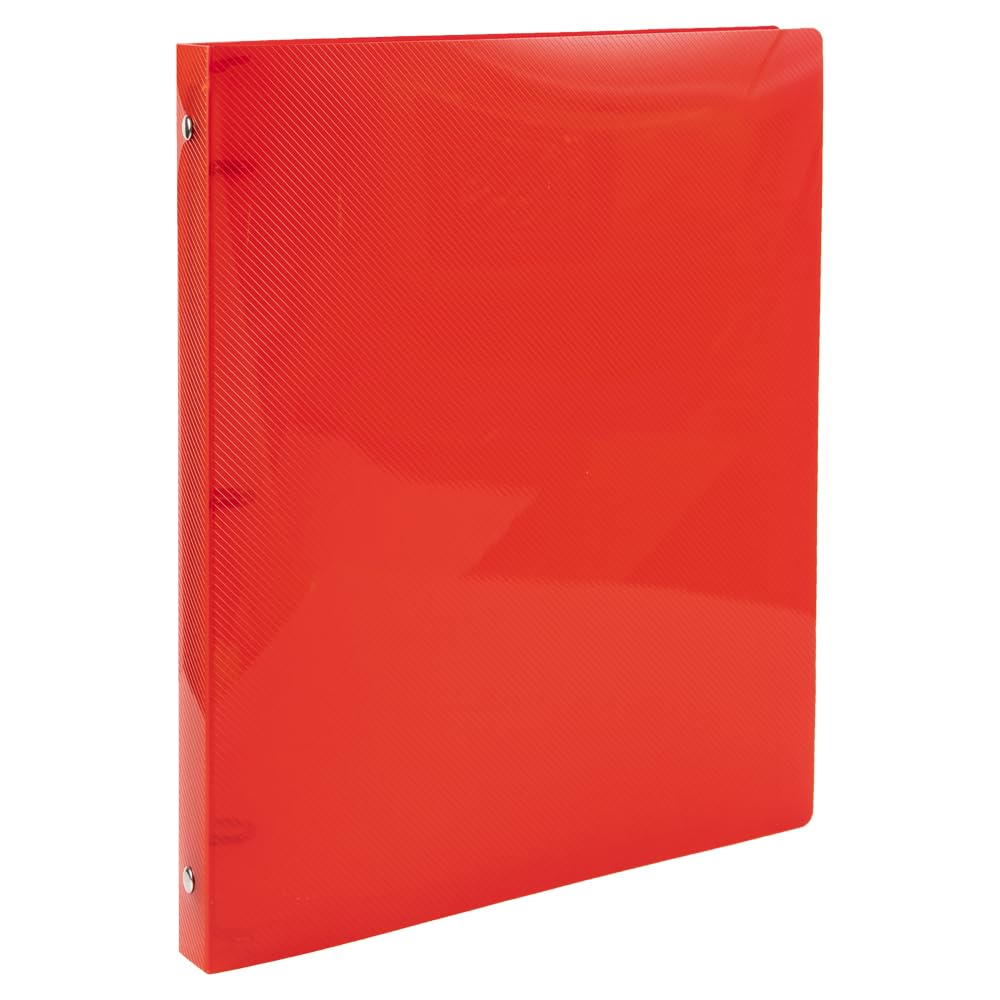 JAM PAPER Plastic 0.5 inch Binder - Red 3 Ring Binder - Sold Individually