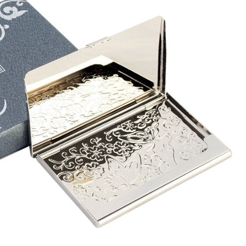 Mother of Pearl Design RFID Blocking Protection Business Card Case, Credit Card Holder, Metal Name