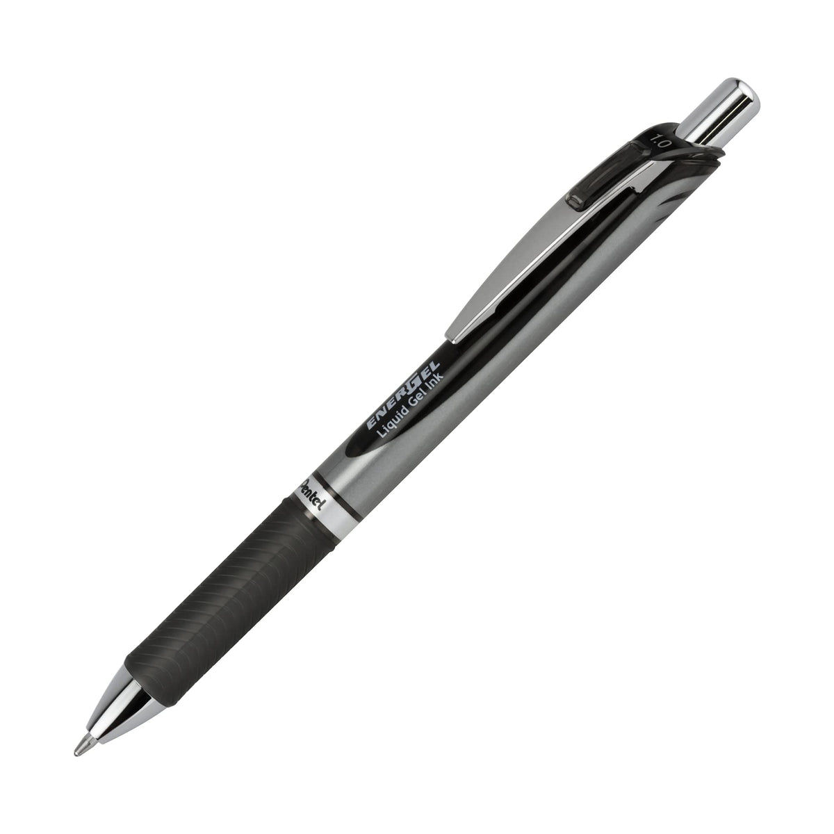 Pentel EnerGel RTX Retractable Liquid Gel Pen, (1.0mm), Bold Line, Metal Tip, Black Ink (BL80-A)
