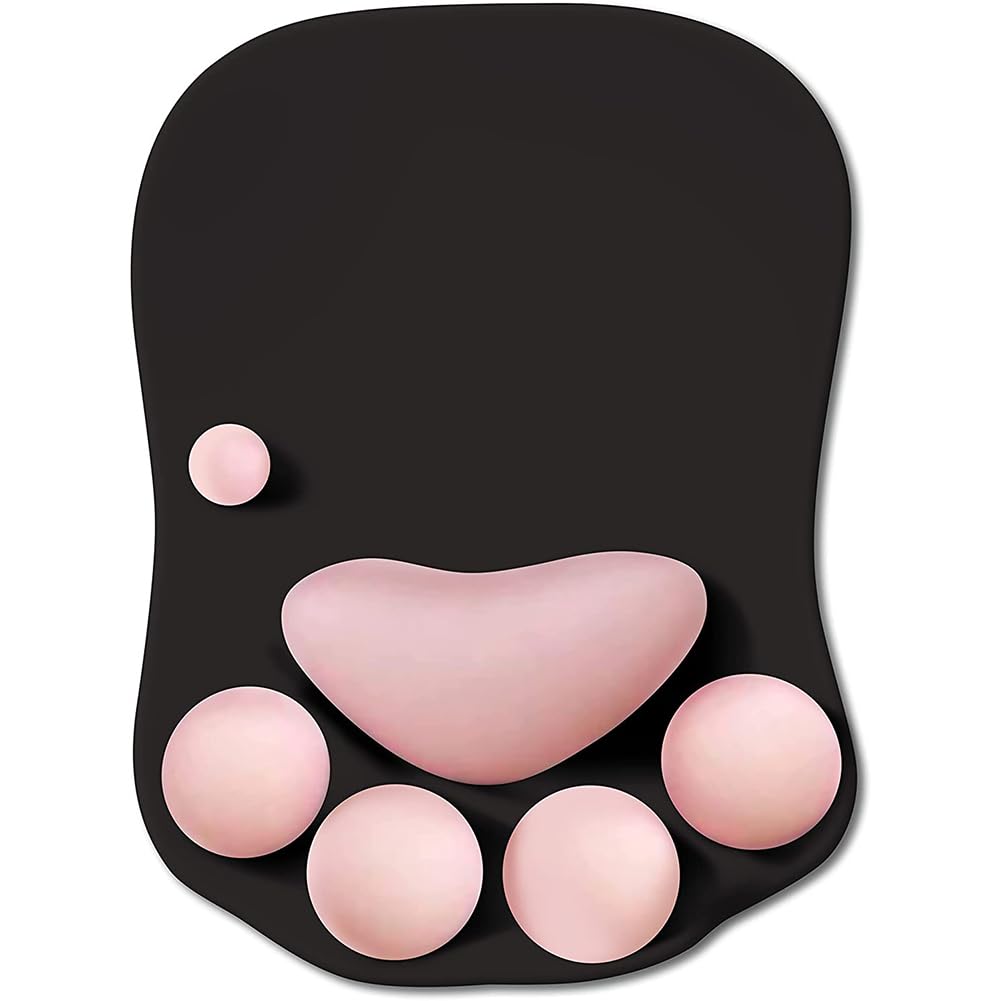 WESAPPINC Cat Paw Mouse Pad with Wrist Support Soft Silicone Wrist Rests Non Slip Ergonomic