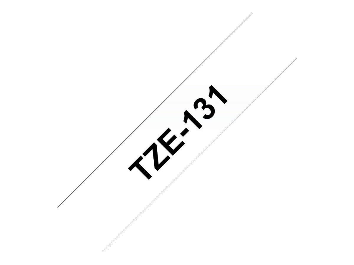 Brother 3/8 Inch x 26.2 Feet Black on White for P-Touch (TZ221)