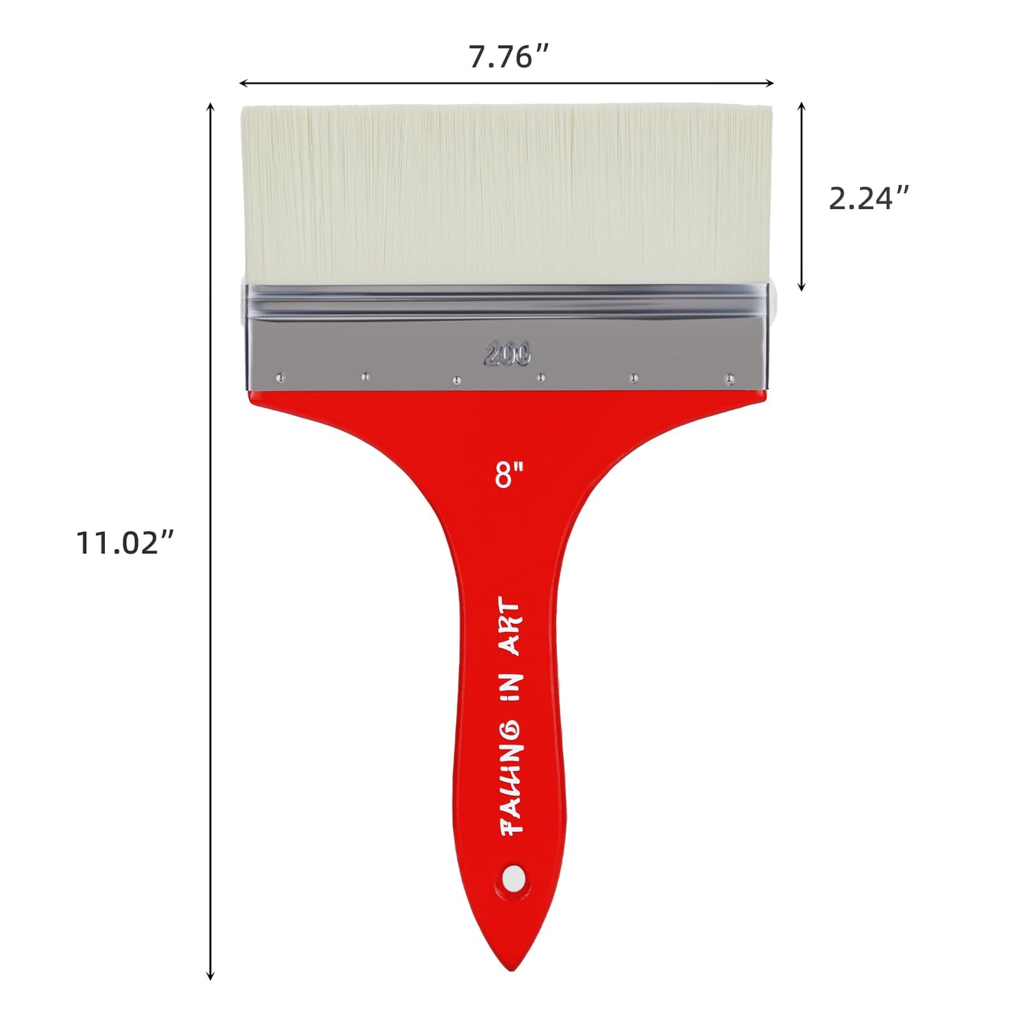 Falling in Art Large 8 Inch Flat Paddle Paint Brush