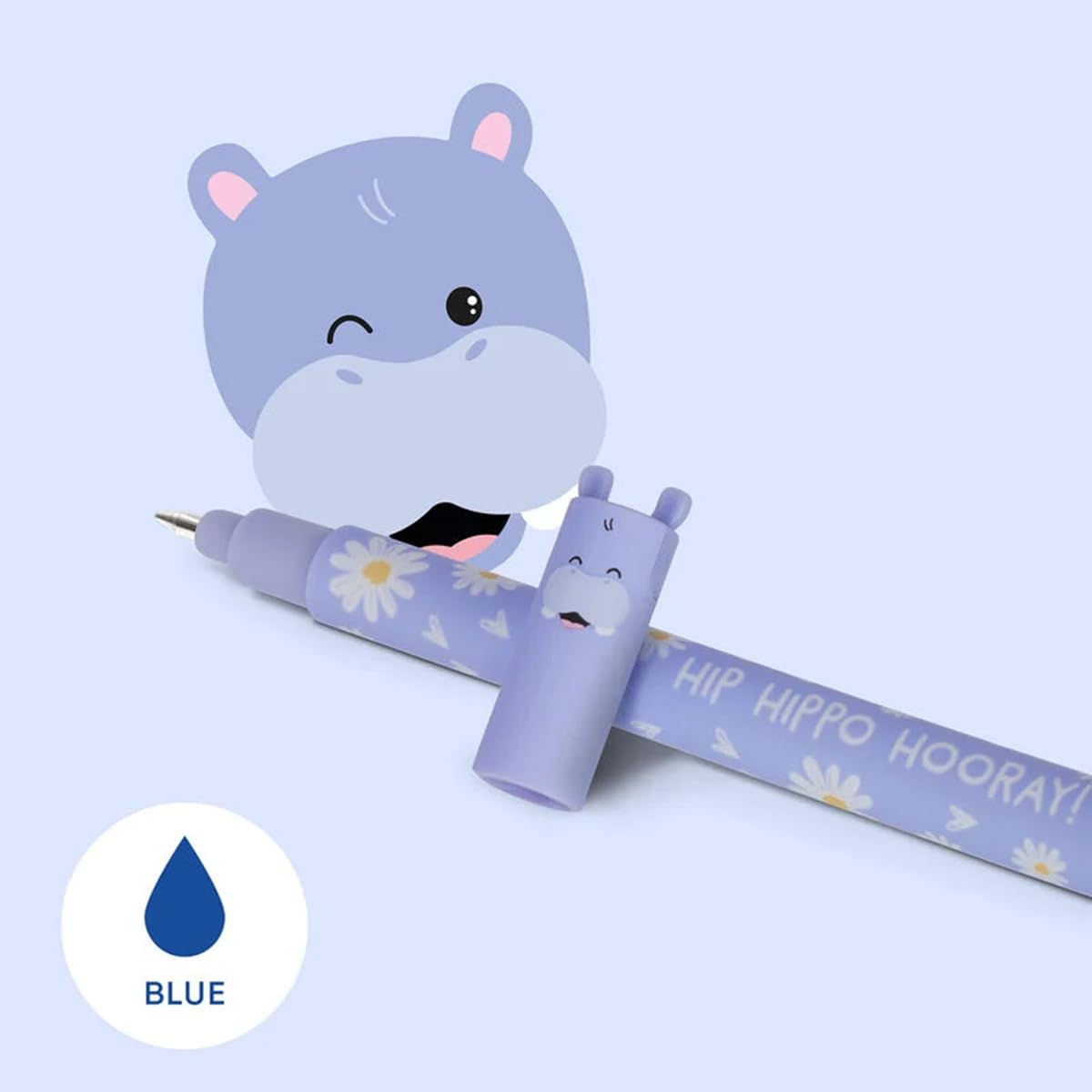 LEGAMI Set of 10 Erasable Gel Pens Farm Set + Hippo, Tiger, Butterfly, Dino, Llama and Penguin