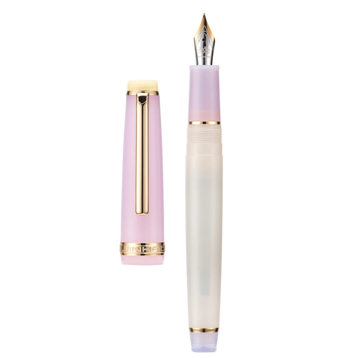 3 Jinhao 82 Fountain Pen Transparent Mixed Morandi Color Acrylic Medium Point Gold Trim with