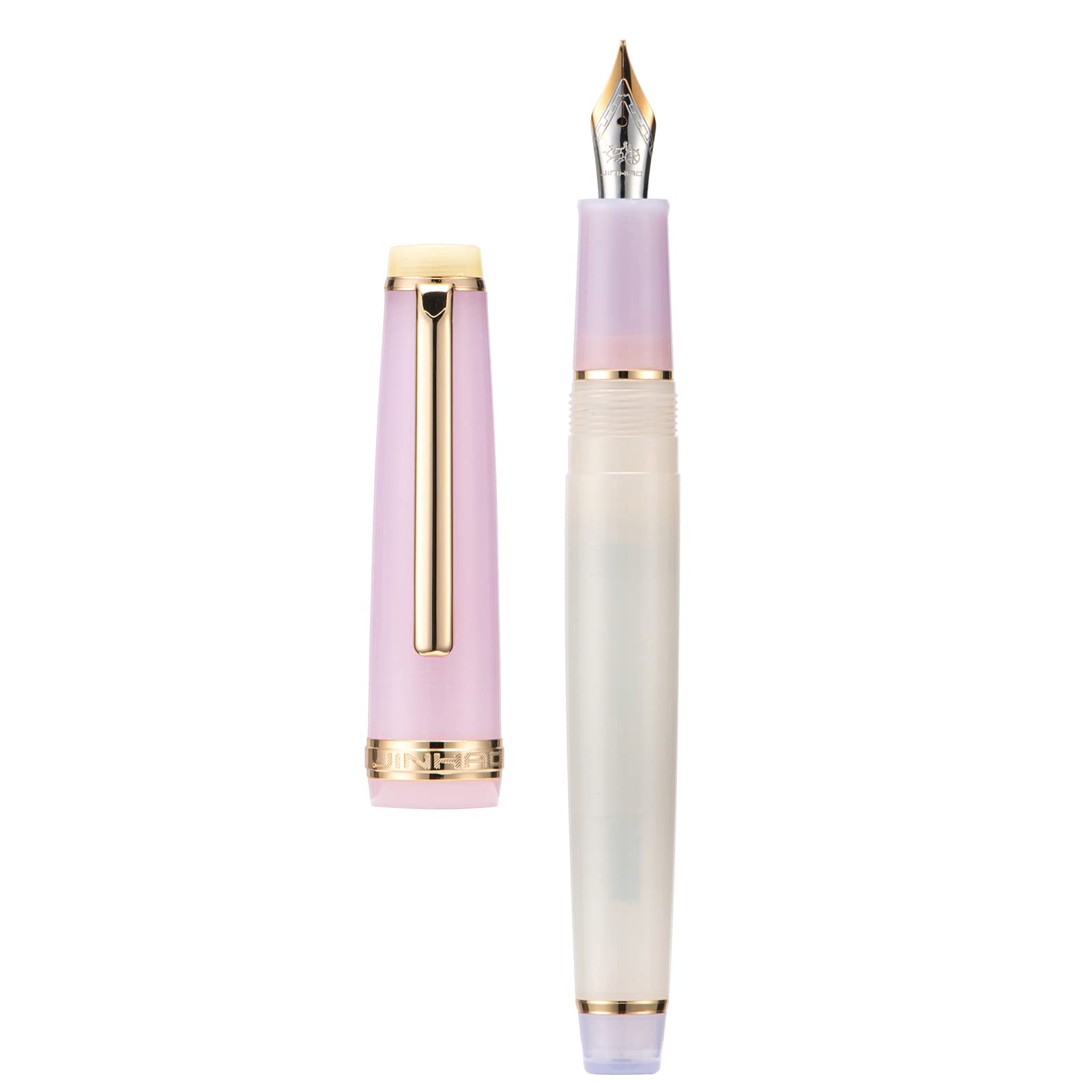 3 Jinhao 82 Fountain Pen Transparent Mixed Morandi Color Acrylic Medium Point Gold Trim with