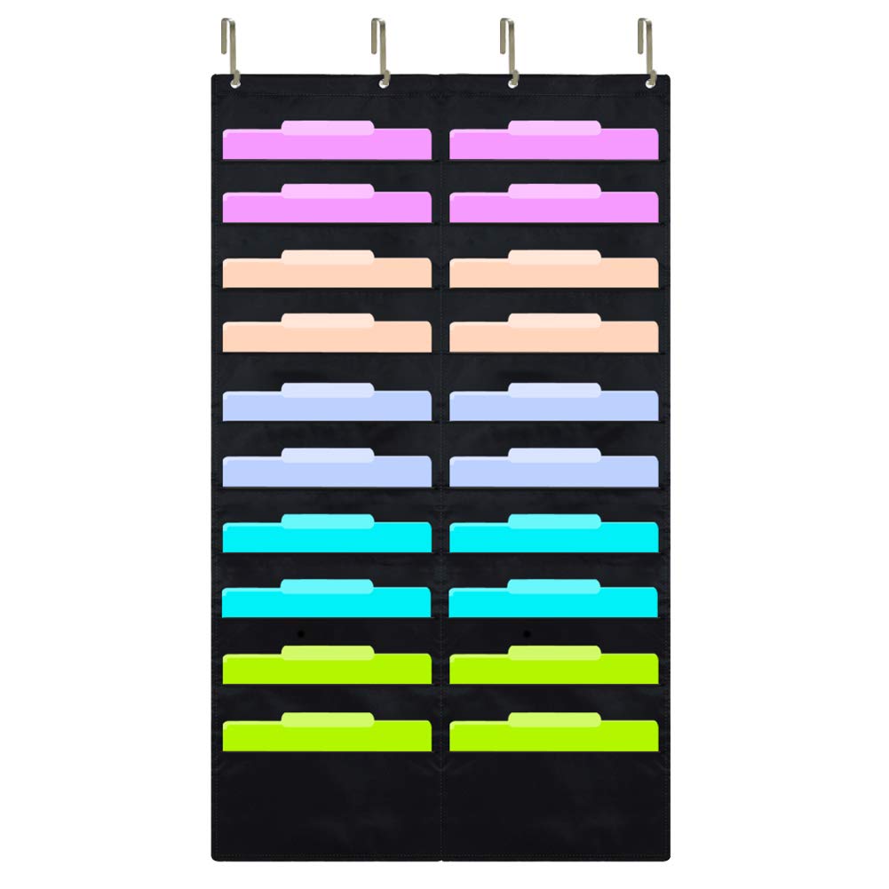 EAMAY Hanging File Folder Organizer Wall Mounted - 20 Pockets Wall File Folders, Office Supplies