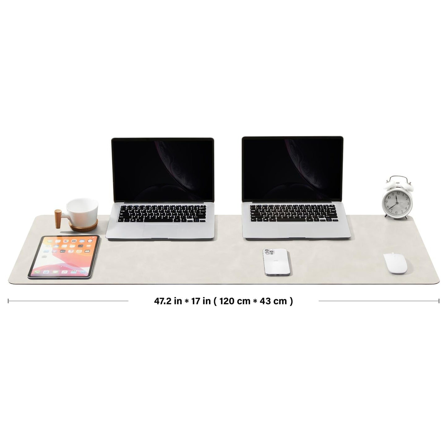 Distressed Leather Desk Mat - Non-Slip PU Desk Pad for Office and Home - Desk Organization and