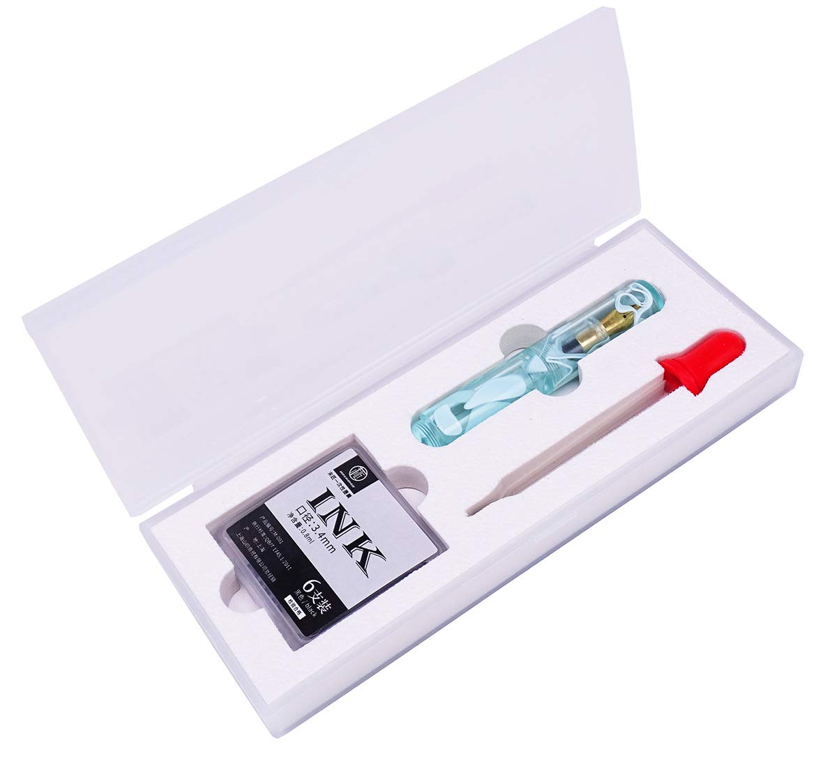 erofa MAJOHN Wancai Mini Fountain Pen Ink Transparent Pocket-Size Travel Short Pen Fine Nib 0.5mm