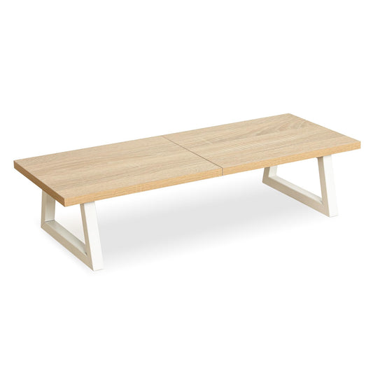 TEAMIX 24 inch Monitor Riser for Desk, Wood & Steel Computer/TV Stand Maple