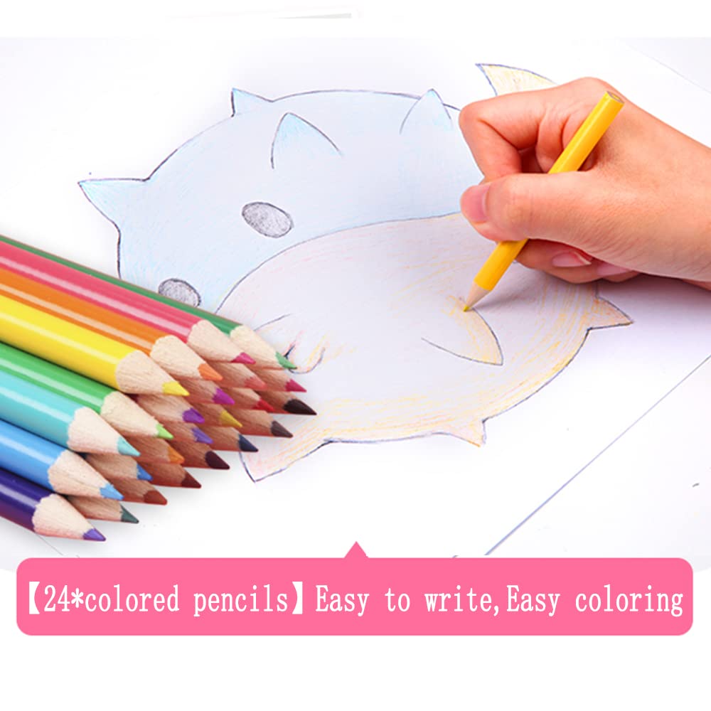 AQTQA Art Supplies, Drawing Art Set Kit for Kids Double Sided Trifold Easel