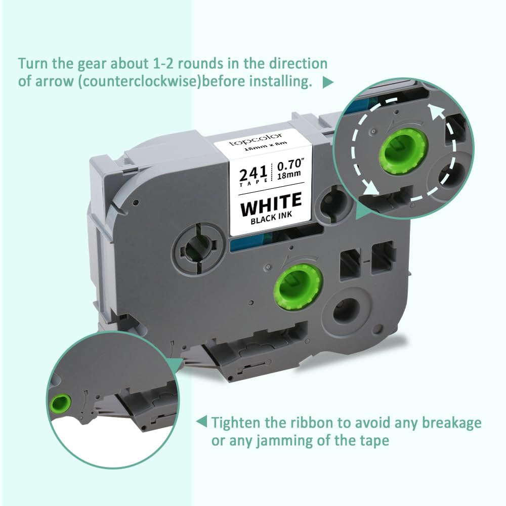 6-Pack Tze 18mm 0.7" Laminated Colored Tape Compatible for Brother 18mm