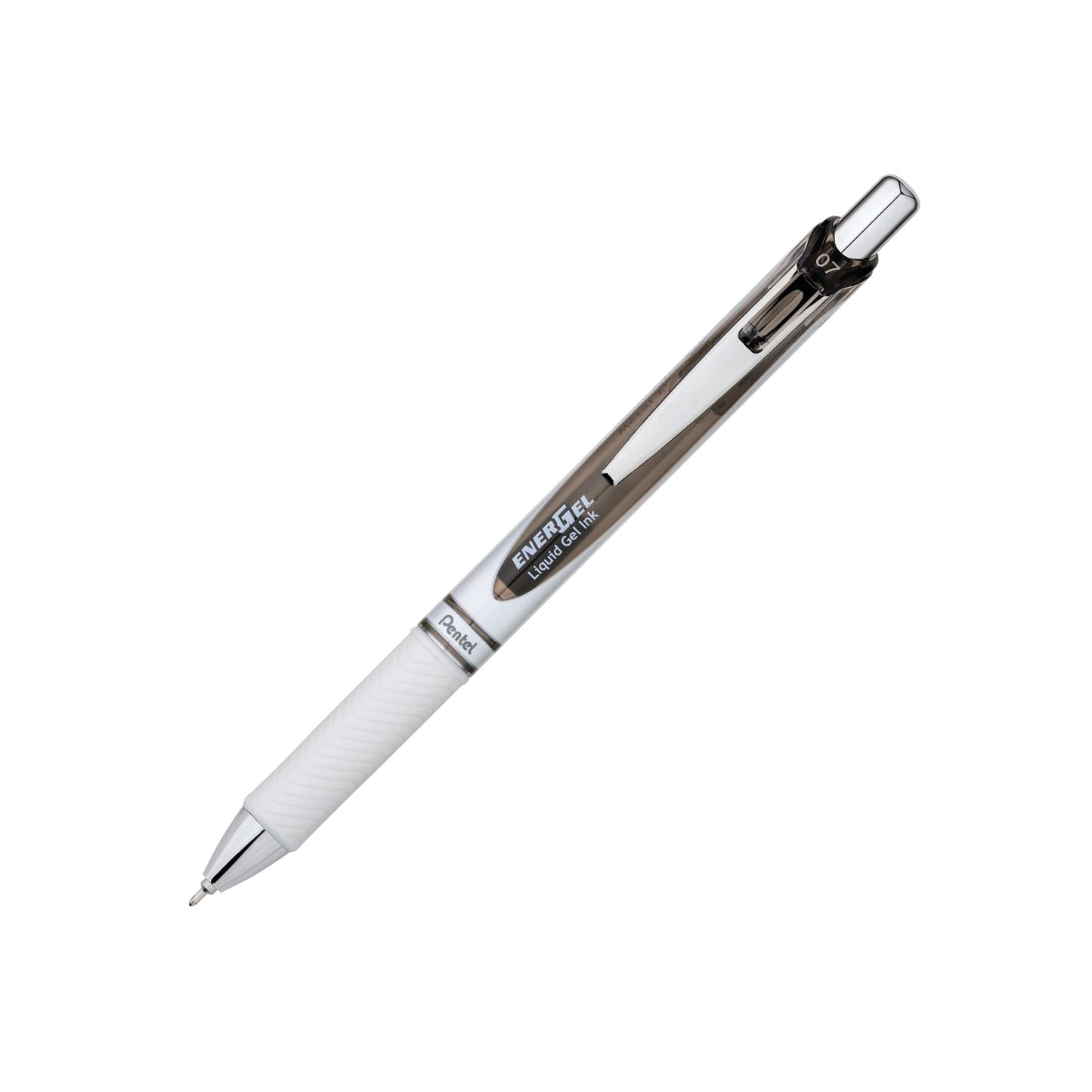 ENERGEL Pentel Pearl Pens, 0.7mm, Needle Point, Black Ink, Pack Of 12