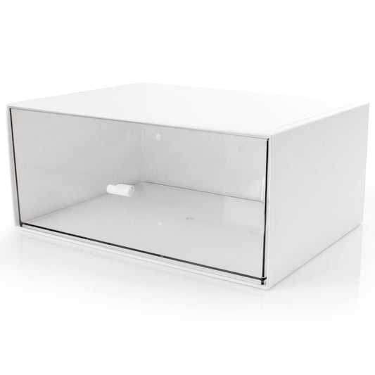 Desk Drawer Organizer, Stackable Storage Drawers, Plastic White Desk Organizers Great for Makeup