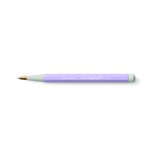 LEUCHTTURM1917 - Drehgriffel Writing Pen (Lilac) - Ballpoint Pen with Royal Blue Ink Included