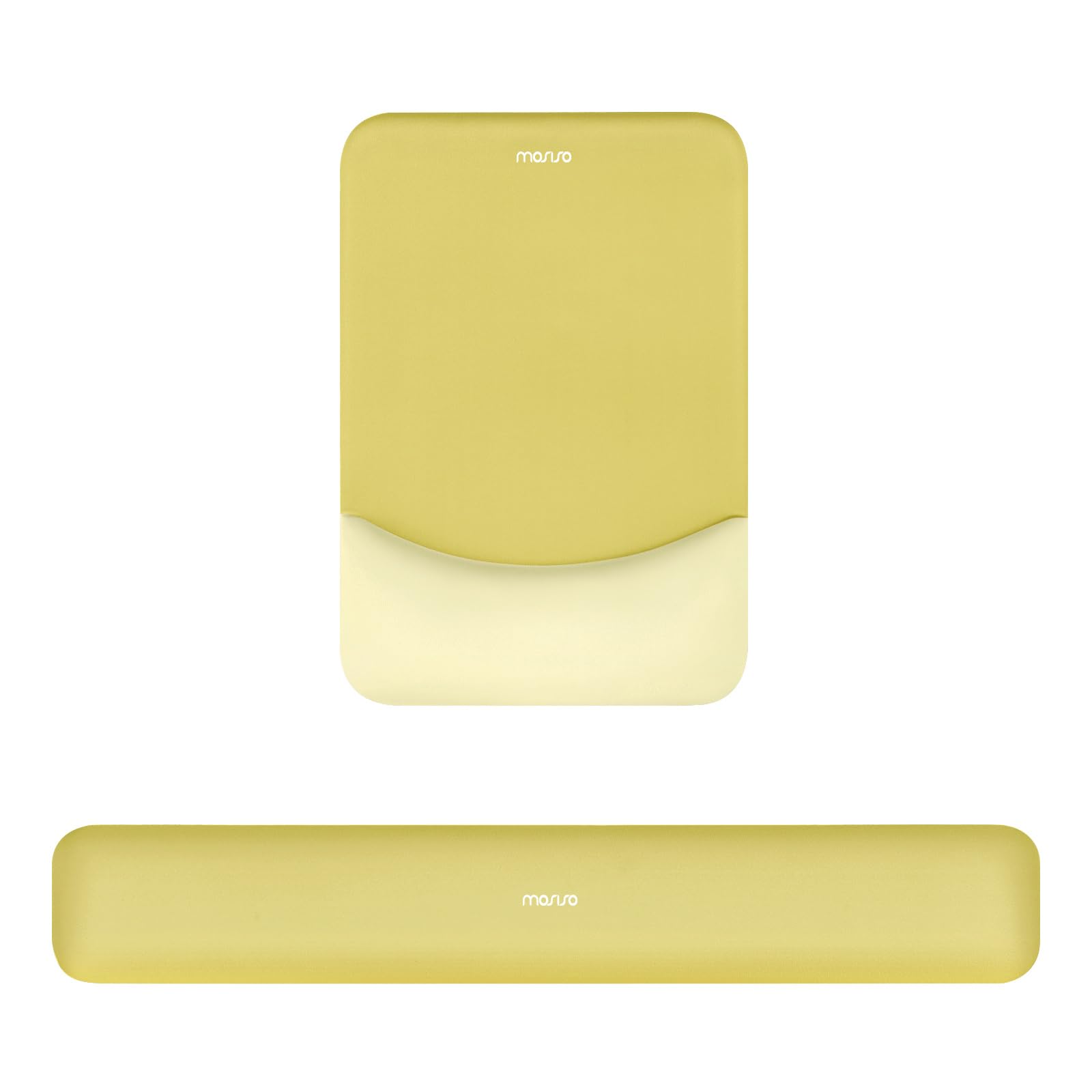 MOSISO Wrist Rest Support Mouse Pad & Keyboard Set, Yellow