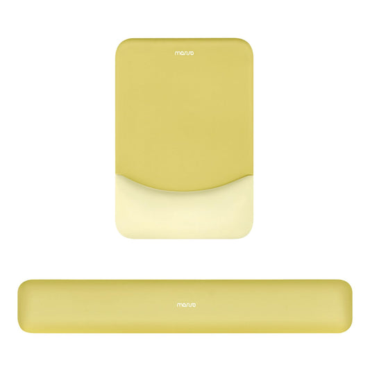 MOSISO Wrist Rest Support Mouse Pad & Keyboard Set, Yellow