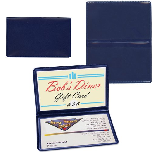STORE SMART Navy Blue Folding Business Card Holders - 10 Pack - Polypropylene Plastic (RPP2915NB10)