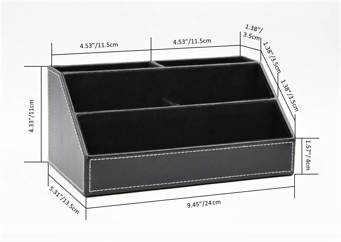 Bargain Crusader Black PU Leather Remote Controller Holder TV Guide CD DVD Controller Organizer